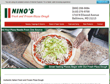 Tablet Screenshot of ninosfreshpizzadough.com